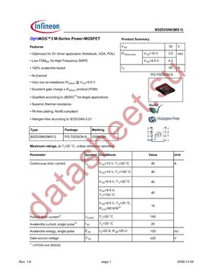 BSZ035N03MSG datasheet  